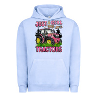 Pigment Grape Ice just a girl who loves tractors Urban Hoodie - BarkalooDesign