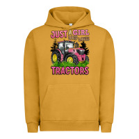 Pigment Peanut Butter just a girl who loves tractors Urban Hoodie - BarkalooDesign