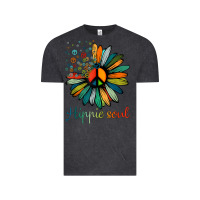 Vintage Black daisy peace sign hippie soul tshirt flower lovers gifts Vintage Tee - longCreatives
