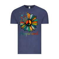 Vintage Denim daisy peace sign hippie soul tshirt flower lovers gifts Vintage Tee - longCreatives