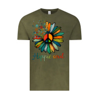 Vintage Olive daisy peace sign hippie soul tshirt flower lovers gifts Vintage Tee - longCreatives