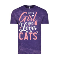 Cloud Purple just a girl who loves cats cute cat lover gifts Vintage Tee - longCreatives