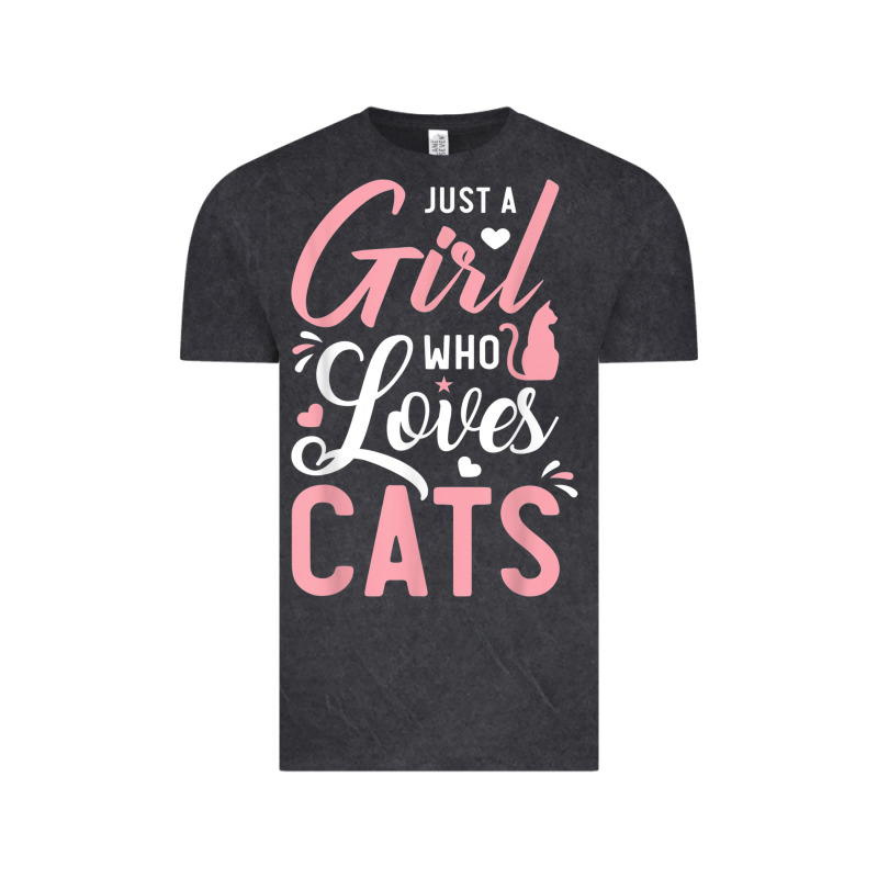 Just A Girl Who Loves Cats Cute Cat Lover Gifts Vintage Tee by longCreatives | Teevron
