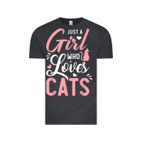 Vintage Black just a girl who loves cats cute cat lover gifts Vintage Tee - longCreatives