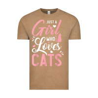 Vintage Coffee just a girl who loves cats cute cat lover gifts Vintage Tee - longCreatives