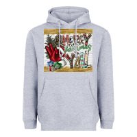 Heather Grey merry christmas y'all Heavyweight Hoodie - CowhideDigitalArt