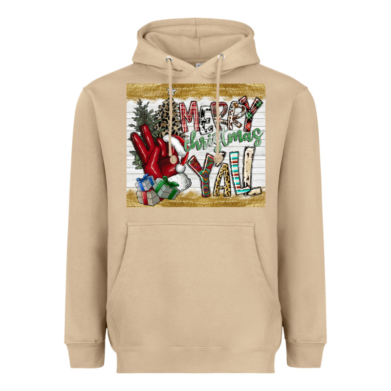 Merry Christmas Y'all Heavyweight Hoodie by CowhideDigitalArt | Teevron
