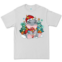 Dove Grey cute christmas hippopotamus Premium Tee - MaliasSmallBusiness