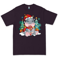Plum cute christmas hippopotamus Premium Tee - MaliasSmallBusiness