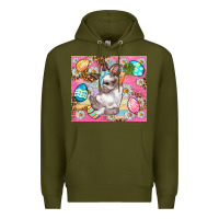 Army Green Easter Bunny And Egg With Leopard Pattern Tumbler Premium Hoodie - BundleAndBundleShop