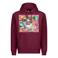 Burgundy Easter Bunny And Egg With Leopard Pattern Tumbler Premium Hoodie - BundleAndBundleShop