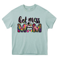 Hot Mess Mom Messy Bun Heavy Core Tee | Teevron