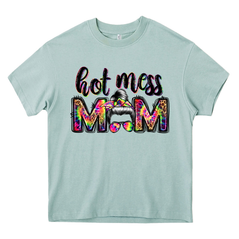 Hot Mess Mom Messy Bun Heavy Core Tee by JahusDesignShop | Teevron