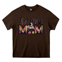 Chocolate Brown hot mess mom messy bun Heavy Core Tee - JahusDesignShop