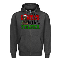 Charcoal Heather Santa's Little Yelper Zipper Hoodie - FaDigitalArtStudio