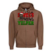 Chestnut Santa's Little Yelper Zipper Hoodie - FaDigitalArtStudio