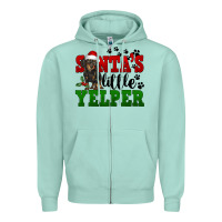 Santa's Little Yelper Zipper Hoodie | Teevron