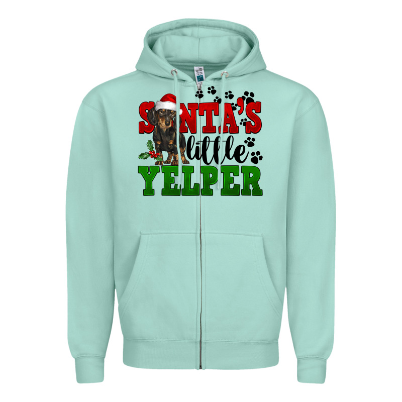 Santa's Little Yelper Zipper Hoodie by FaDigitalArtStudio | Teevron