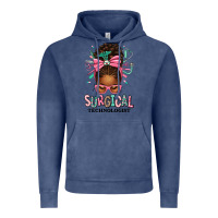 Vintage Denim Surgical Technologist Afro Messy Bun Vintage Hoodie - texasbilliewilder