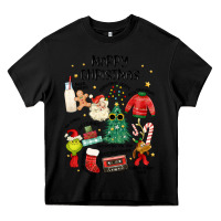 Black merry christmas Heavy Core Tee - MaliasSmallBusiness