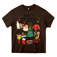 Chocolate Brown merry christmas Heavy Core Tee - MaliasSmallBusiness