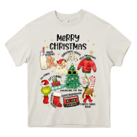 Cream merry christmas Heavy Core Tee - MaliasSmallBusiness