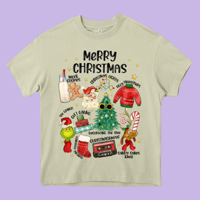 Merry Christmas Heavy Core Tee Designed By Maliassmallbusiness