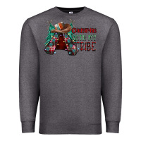 Charcoal Heather Christmas with tribe Premium Sweatshirt - CowhideDigitalArt