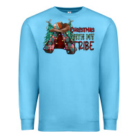 Ocean Blue Christmas with tribe Premium Sweatshirt - CowhideDigitalArt