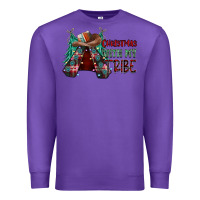 Purple Christmas with tribe Premium Sweatshirt - CowhideDigitalArt