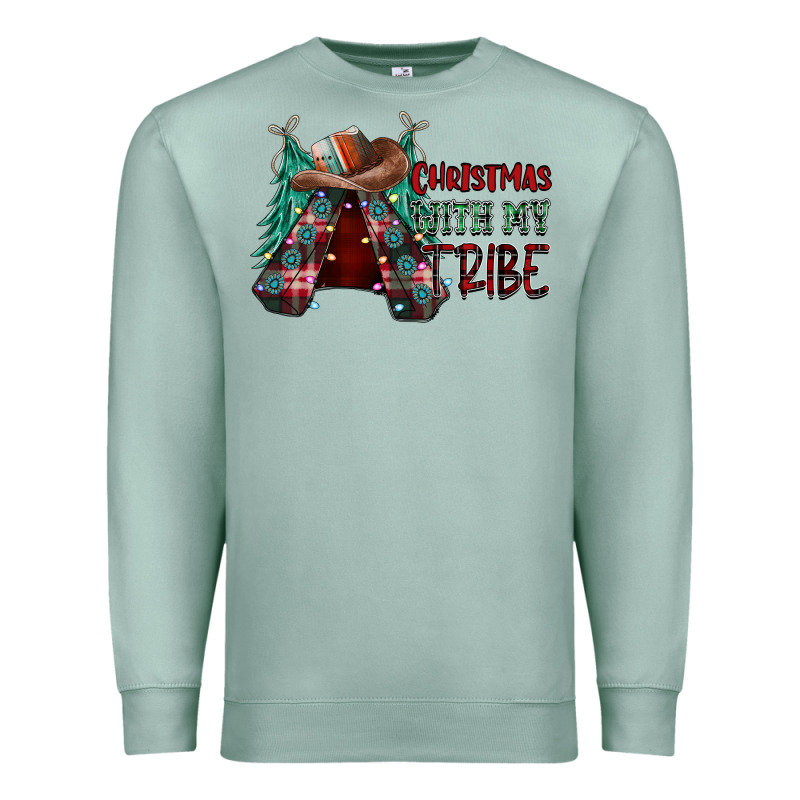 Christmas With Tribe Premium Sweatshirt by CowhideDigitalArt | Teevron