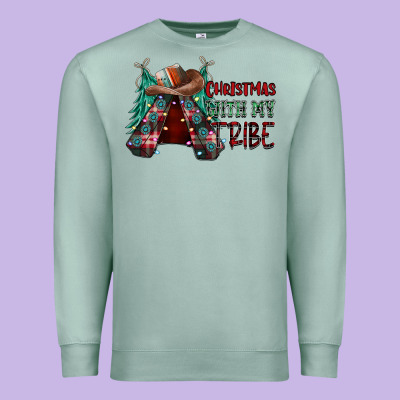 Christmas With Tribe Premium Sweatshirt Designed By Cowhidedigitalart