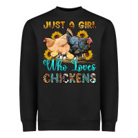 Black just a girl who loves chickens Heavyweight Sweatshirt - OliviaCreatesArt