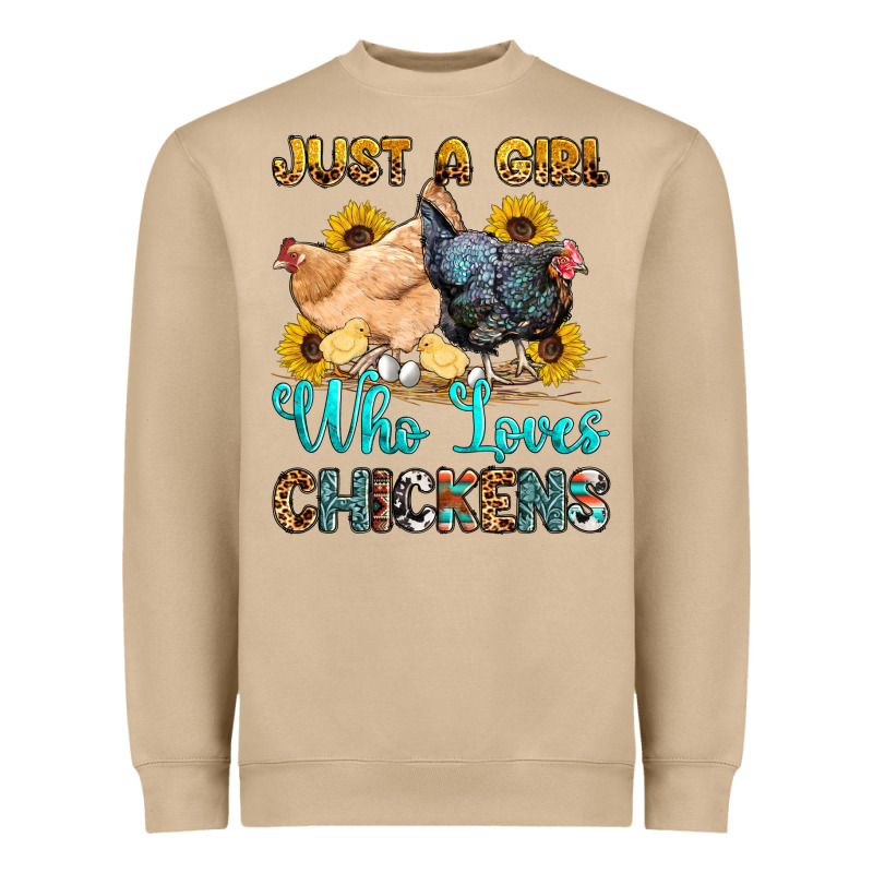 Just A Girl Who Loves Chickens Heavyweight Sweatshirt by OliviaCreatesArt | Teevron