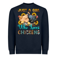 Navy just a girl who loves chickens Heavyweight Sweatshirt - OliviaCreatesArt