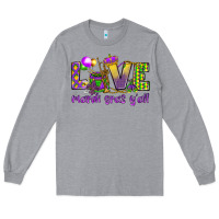 Heather Grey Love Mardi Gras Y'all Long Sleeve Tee - HowdyJamesFarm
