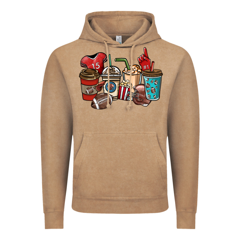 Football Coffee Cups Vintage Hoodie by NancyCooperArtShop | Teevron
