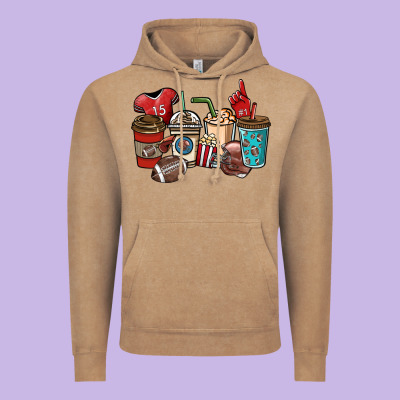 Football Coffee Cups Vintage Hoodie Designed By Nancycooperartshop