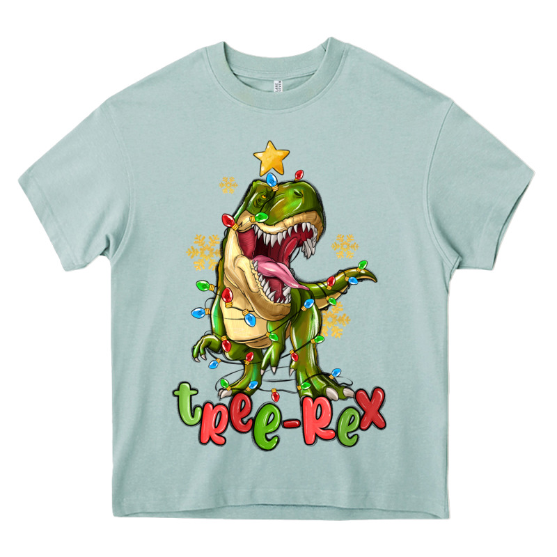Tree Rex Trex Christmas Dinosaur Heavy Core Tee by MaliasSmallBusiness | Teevron