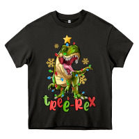 Asphalt tree rex trex christmas dinosaur Heavy Core Tee - MaliasSmallBusiness