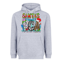 Heather Grey Santas Favorite PCA Patient Care Assistant Heavyweight Hoodie - CowhideDigitalArt