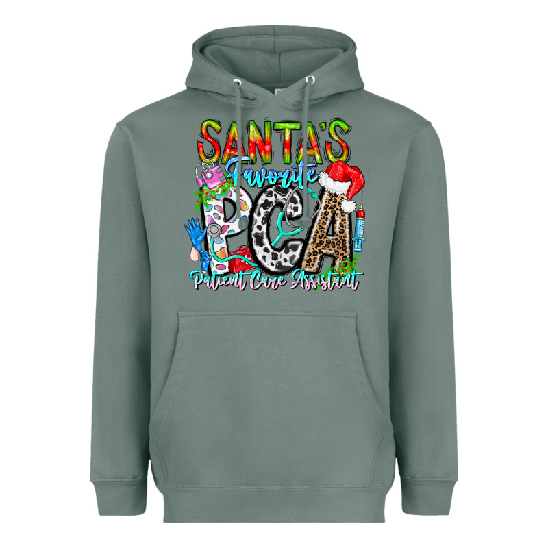 Santas Favorite Pca Patient Care Assistant Heavyweight Hoodie by CowhideDigitalArt | Teevron