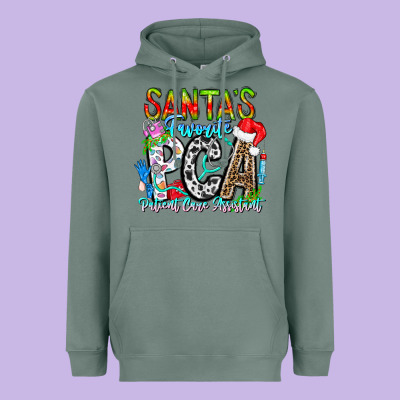 Santas Favorite Pca Patient Care Assistant Heavyweight Hoodie Designed By Cowhidedigitalart