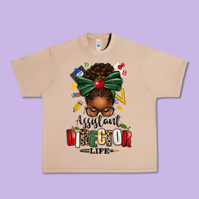 Assistant Director Life Afro Messy Bun Urban Heavy Tee Designed By Texasbilliewilder