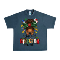 Midnight Navy assistant director life afro messy bun Urban Heavy Tee - texasbilliewilder