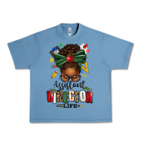 Pebble Blue assistant director life afro messy bun Urban Heavy Tee - texasbilliewilder