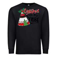 Black Christmas with my tribe boho Premium Sweatshirt - CowhideDigitalArt