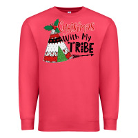 Cardinal Christmas with my tribe boho Premium Sweatshirt - CowhideDigitalArt