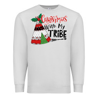 Dove Grey Christmas with my tribe boho Premium Sweatshirt - CowhideDigitalArt