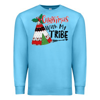 Ocean Blue Christmas with my tribe boho Premium Sweatshirt - CowhideDigitalArt